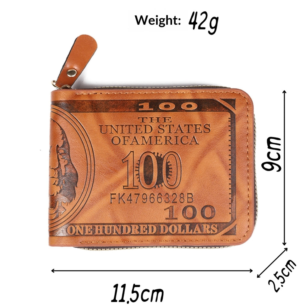 Personalized Dollar Men's Two-fold Buckle Multiple Card Slots Wallet Purse
