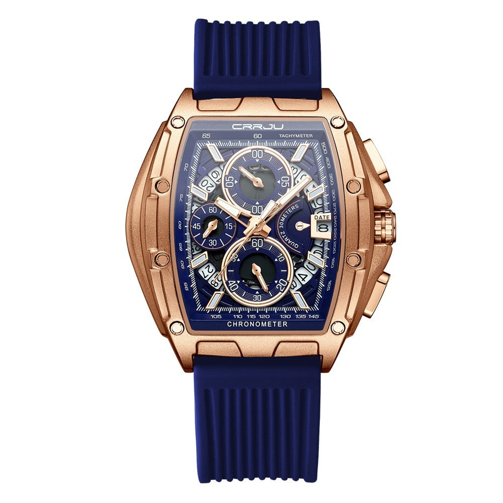 Neutral Waterproof Tape Calendar Multifunction Mens Watch Quartz Watch