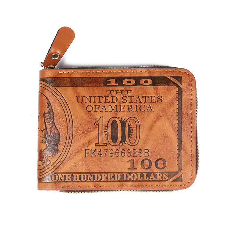 Personalized Dollar Men's Two-fold Buckle Multiple Card Slots Wallet Purse