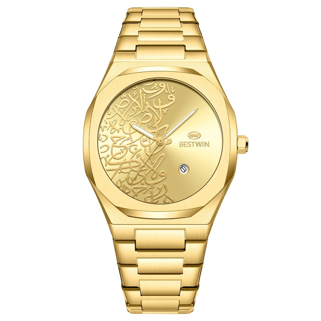 Quartz Mens Watch With A Marble Pattern