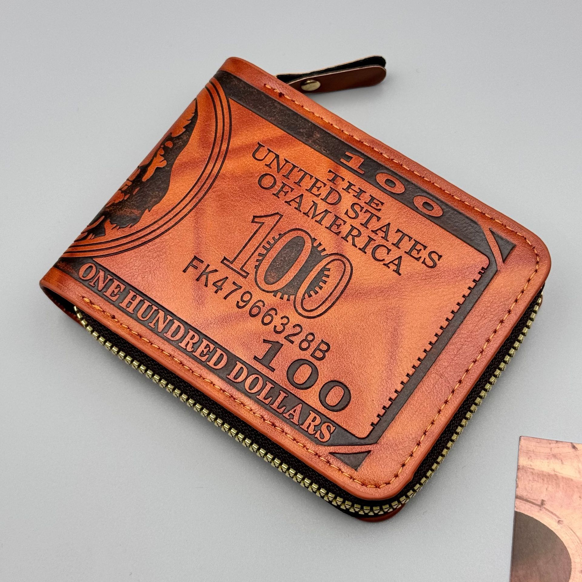 Personalized Dollar Men's Two-fold Buckle Multiple Card Slots Wallet Purse